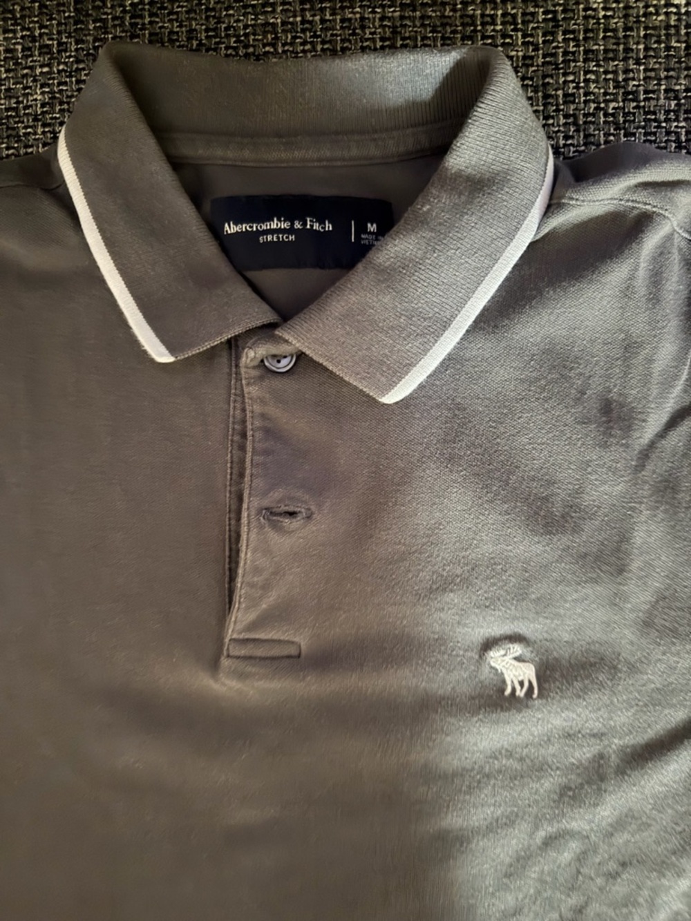 Abercrombie & Fitch Gray Polo with White Trim - Picture 2 of 4